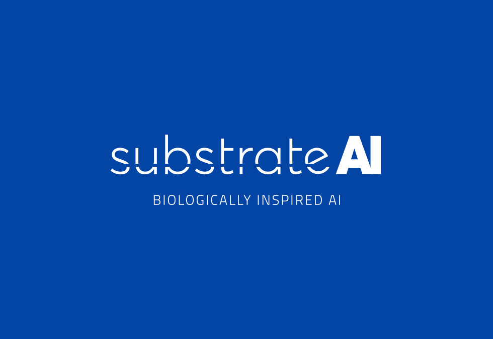 Logo Substrate AI en blanc sur fond bleu